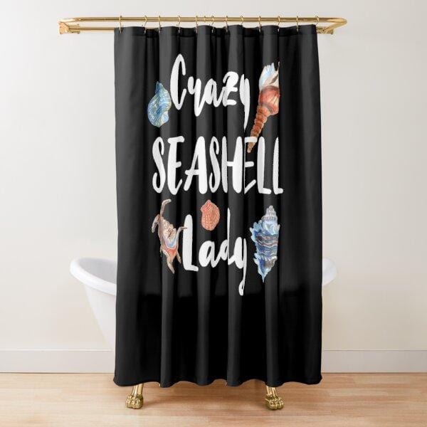 Uphome Beach Shower Curtain Aqua Seashell and India