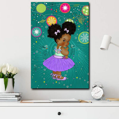 BigProStore African Canvas Dark Skin Girl Cartoon Chibi Home Decor South Africa Canvas / 8" x 12" Canvas