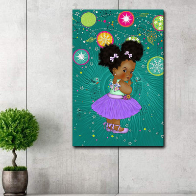 BigProStore African Canvas Dark Skin Girl Cartoon Chibi Home Decor South Africa Canvas
