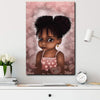 BigProStore African Art Canvas Dark Skin Girl Cute Chibi African Art Decor Canvas / 8" x 12" Canvas
