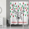 BigProStore Christmas Santa Claus Shower Curtain Deer And Light Polyester Waterproof Home Bath Decor 3 Sizes Christmas Shower Curtain / Small (165x180cm | 65x72in) Christmas Shower Curtain