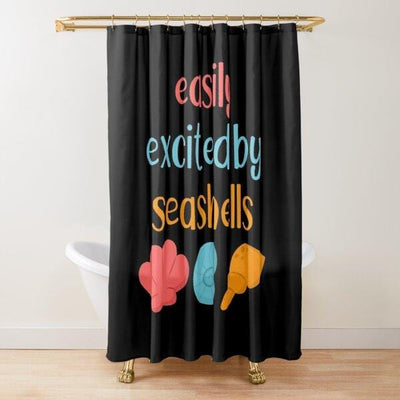 BigProStore Murex Shell Shower Curtain Easily Excited By Seashell Polyester Water Proof Material Bathroom Accessories 3 Sizes Seashell Shower Curtain / Small (165x180cm | 65x72in) Seashell Shower Curtain