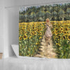 BigProStore Sunny Flower Shower Curtains Field Of Sunflower And Bathroom Curtain Decor Sunflower Shower Curtain / Small (165x180cm | 65x72in) Sunflower Shower Curtain