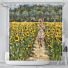 BigProStore Sunny Flower Shower Curtains Field Of Sunflower And Bathroom Curtain Decor Sunflower Shower Curtain