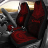 BigProStore Northern Mariana Islands Car Seat Cover - C N M I Seal Polynesian Chief Tattoo Red Version BPS10 Set Of 2 / Universal Fit / Red CAR SEAT COVERS
