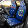 BigProStore Samoa Car Seat Covers - Samoa Flag Coat Of Arms Polynesian Tattoo Fog Blue BPS09 Set Of 2 / Universal Fit / blue CAR SEAT COVERS