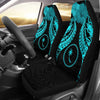 BigProStore Chuuk Polynesian Car Seat Covers Pride Seal And Hibiscus Neon Blue BPS39 Set Of 2 / Universal Fit / Blue CAR SEAT COVERS