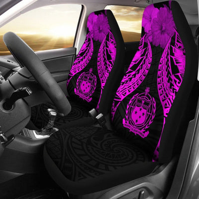 BigProStore Samoa Polynesian Car Seat Covers Pride Seal And Hibiscus Pink BPS39 Set Of 2 / Universal Fit / Pink CAR SEAT COVERS
