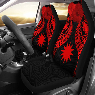 BigProStore Nauru Polynesian Car Seat Covers Pride Seal And Hibiscus Red BPS39 Set Of 2 / Universal Fit / Red CAR SEAT COVERS