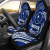 BigProStore Chuuk Micronesia Car Seat Covers - Blue Tribal Wave BPS12 Set Of 2 / Universal Fit / Blue CAR SEAT COVERS