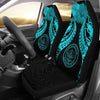 BigProStore Palau Polynesian Car Seat Covers Pride Seal And Hibiscus Neon Blue BPS39 Set Of 2 / Universal Fit / Blue CAR SEAT COVERS