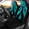 BigProStore New Caledonia Polynesian Car Seat Covers Pride Seal And Hibiscus Neon Blue BPS39 Set Of 2 / Universal Fit / Blue CAR SEAT COVERS