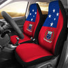 BigProStore Samoa Car Seat Cover - Samoa Flag Coat Of Arms BPS5 1ST Set Of 2 / Universal Fit / Black CAR SEAT COVERS