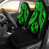 BigProStore Tonga Polynesian Car Seat Covers Pride Seal And Hibiscus Green BPS39 Set Of 2 / Universal Fit / Green CAR SEAT COVERS