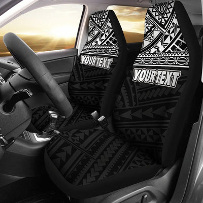 BigProStore Polynesian Custom Personalised Car Seat Covers - Polynesian Tattoo Black Style BPS09 Set Of 2 / Universal Fit / Black CAR SEAT COVERS