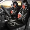 BigProStore Pohnpei Micronesian Car Seat Covers - Black Plumeria BPS11 Set Of 2 / Universal Fit / BLACK CAR SEAT COVERS