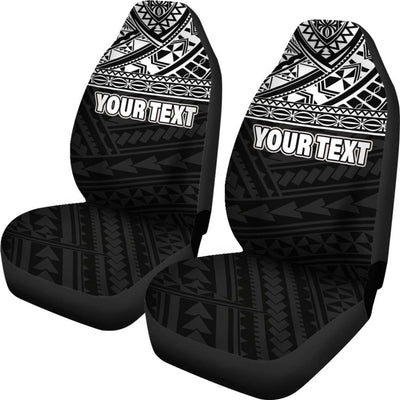 BigProStore Polynesian Custom Personalised Car Seat Covers - Polynesian Tattoo Black Style BPS09 Set Of 2 / Universal Fit / Black CAR SEAT COVERS