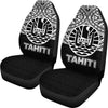 BigProStore Tahiti Car Seat Covers - Tahiti Flag Black Version BPS01 Set Of 2 / Universal Fit / Black CAR SEAT COVERS