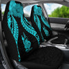 BigProStore New Caledonia Polynesian Car Seat Covers Pride Seal And Hibiscus Neon Blue BPS39 Set Of 2 / Universal Fit / Blue CAR SEAT COVERS