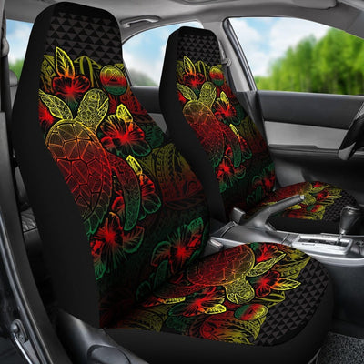 BigProStore American Samoa Car Seat Covers - American Samoa Seal Turtle Hibiscus Reggae BPS39 Set Of 2 / Universal Fit / Reggae CAR SEAT COVERS