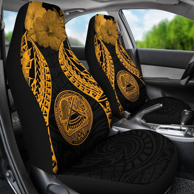 BigProStore American Samoa Polynesian Car Seat Covers Pride Seal And Hibiscus Gold BPS39 Set Of 2 / Universal Fit / Gold CAR SEAT COVERS