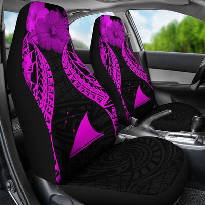 BigProStore Tokelau Polynesian Car Seat Covers Pride Seal And Hibiscus Pink BPS39 Set Of 2 / Universal Fit / Pink CAR SEAT COVERS