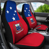 BigProStore Samoa Car Seat Cover - Samoa Flag Coat Of Arms BPS5 1ST Set Of 2 / Universal Fit / Black CAR SEAT COVERS