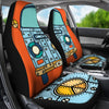 BigProStore Hippie Car Seat Covers Hippy Van Peace Sign Patterns Seat Covers Set Of 2 Car Seat Protectors Car Seat Covers