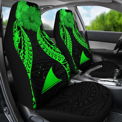 BigProStore Tokelau Polynesian Car Seat Covers Pride Seal And Hibiscus Green BPS39 Set Of 2 / Universal Fit / Green CAR SEAT COVERS