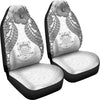 BigProStore Tuvalu Polynesian Car Seat Covers Pride Seal And Hibiscus White BPS39 Set Of 2 / Universal Fit / White CAR SEAT COVERS