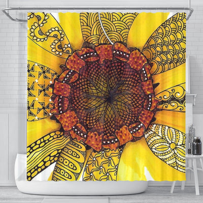 BigProStore Sunny Flower Shower Curtains Giant Sunflower Bathroom Decor Sunflower Shower Curtain