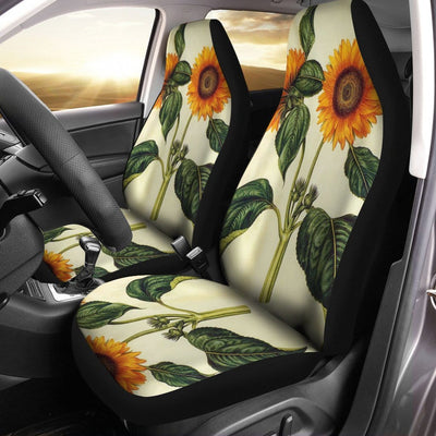 BigProStore Sunflower Car Seat Covers Golden Pretty Sunny Flower Auto Seat Covers Universal Fit (Set of 2 Car Seat Covers Car Seat Cover
