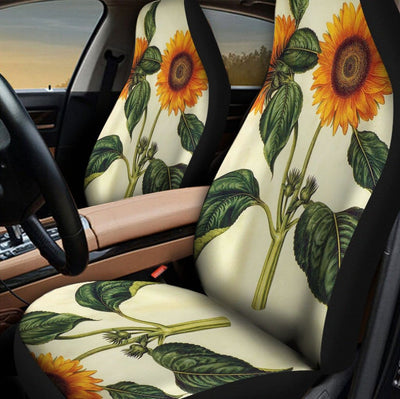 BigProStore Sunflower Car Seat Covers Golden Pretty Sunny Flower Auto Seat Covers Universal Fit (Set of 2 Car Seat Covers Car Seat Cover