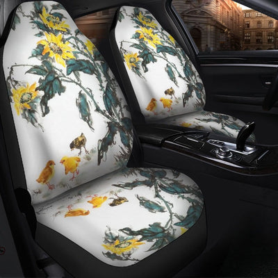 BigProStore Sunflower Seat Covers Golden Sunflowers Automotive Seat Covers Universal Fit (Set of 2 Car Seat Covers Car Seat Cover
