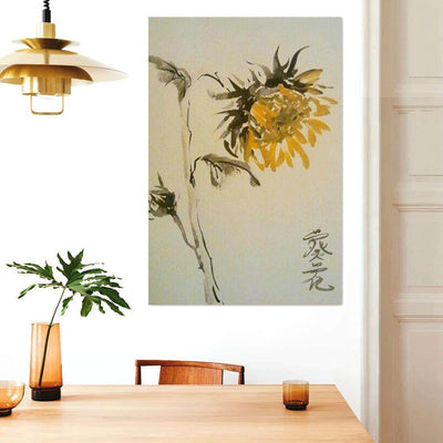 BigProStore Sunflower Fashion Canvas Happiness Beauty Yellow Sunflower Home Decor Canvas
