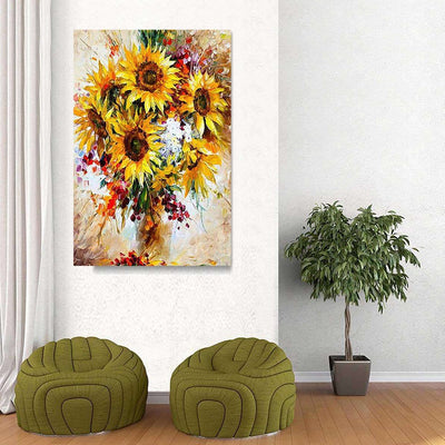 BigProStore Sunflower Canvas Happy Lovely Sunflower Wall Home Decor Canvas / 24" x 36" Canvas