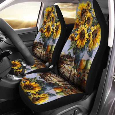BigProStore Sunflower Seat Covers Happy Lovely Sunflower Automotive Seat Covers Universal Fit (Set of 2 Car Seat Covers Car Seat Cover