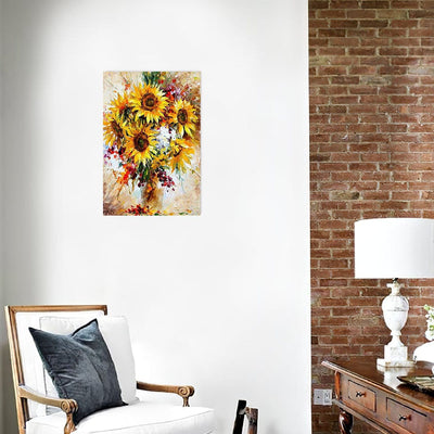 BigProStore Sunflower Canvas Happy Lovely Sunflower Wall Home Decor Canvas