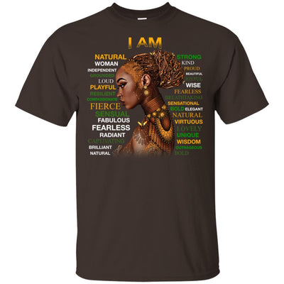 I Am Natural Women T-Shirt African Clothing Melanin Poppin Afro Girl BigProStore