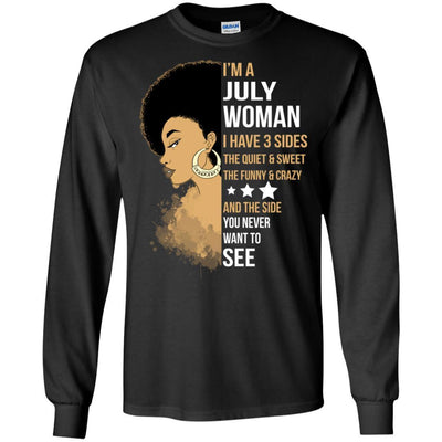 I'M July Woman Brithday T-Shirt For African American Afro Girl Rock BigProStore