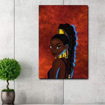 BigProStore African American Canvas I Am Black Princess African Wall Decor Canvas
