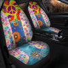 BigProStore Colorful Hippie Car Seat Covers Hippy Boho Peace Sign Patterns Universal Seat Covers Set Of 2 Car Seat Protectors Car Seat Covers