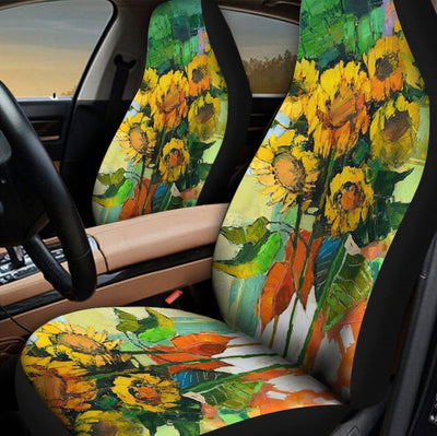 BigProStore Sunflower Seat Covers Instant Sunshine Car Seat Cover Set Universal Fit (Set of 2 Car Seat Covers Car Seat Cover