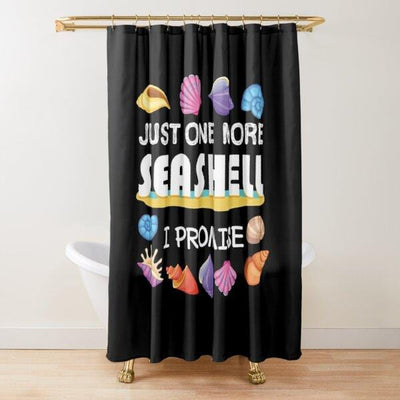 BigProStore Beach Seashells Print Shower Curtains Just One More Seashell Polyester Shower Curtain Waterproof Home Bath Decor 3 Sizes Seashell Shower Curtain / Small (165x180cm | 65x72in) Seashell Shower Curtain