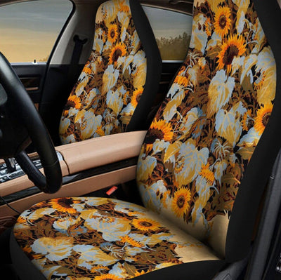 BigProStore Sunflower Seat Covers Lovely Sunflowers Best Car Seat Covers Universal Fit (Set of 2 Car Seat Covers Car Seat Cover