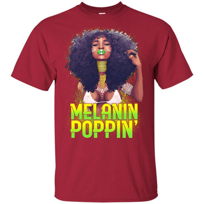 Melanin Poppin T-Shirt Afro Girl Rock African Clothing For Black Women BigProStore