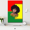 BigProStore African Fashion Canvas Melanin Chibi Girl African Bedroom Decor Canvas / 8" x 12" Canvas