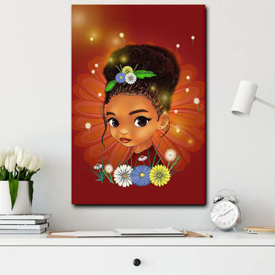 BigProStore Melanin Canvas Melanin Little Princess Afro Empowerment Print Canvas Canvas / 8" x 12" Canvas