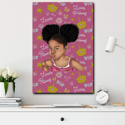 BigProStore African American Cartoon Canvas Melanin Little Princess Girl Minimalist Home Decoration Canvas / 8" x 12" Canvas