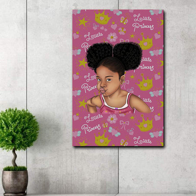 BigProStore African American Cartoon Canvas Melanin Little Princess Girl Minimalist Home Decoration Canvas